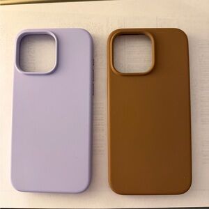 Dual-Color Silicone Phone Case Set - Purple and Brown